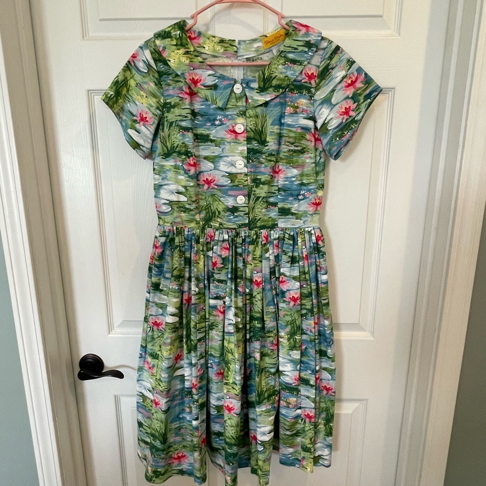 Bernie Dexter Joy Water Lilies Dress EUC M-L
